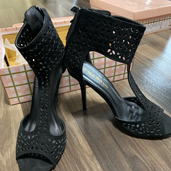 Suede Fashion Heels - Picture 1 of 6